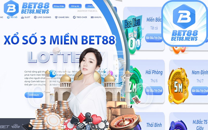 Dịch vụ xổ số 3 miền tại nhà cái cá cược bet88